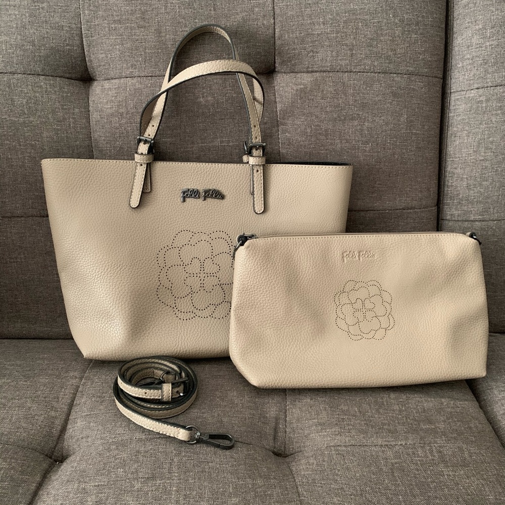 NWOT Folli Follie Taupe Tote & Crossbody Duo